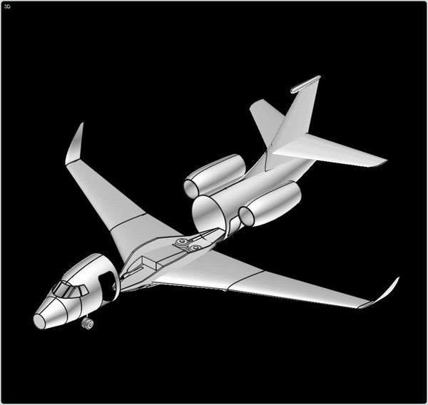3d falcon 2000s business jet - Falcon 2000S Business Jet Solid Assembly Model by RodgerSaintJohn